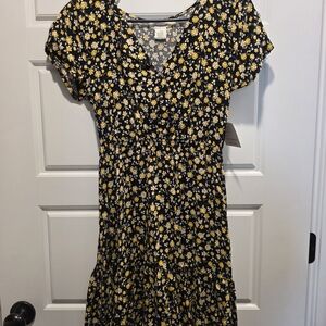 Passport Black and Yellow Floral Top